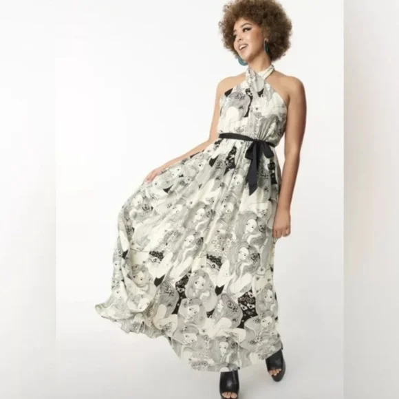 Smak Parlour Psychedelic Goddess Print Maxi Dress. Women's small - Picture 2 of 12